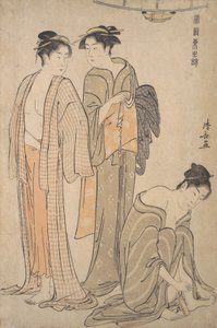 足の爪切り、お風呂上がりのトイレ。 作： Torii Kiyonaga