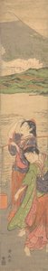 浜辺の乙女たちの踊り、18 世紀後半。 作： Torii Kiyonaga