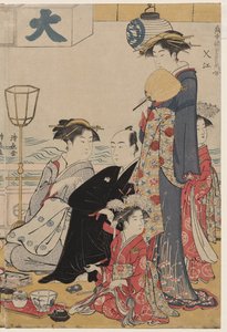 快楽の現代美人画集より 中洲の水辺の遊戯 作： Torii Kiyonaga