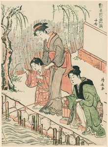 釣り、シリーズ「花形花風俗十組」より 作： Torii Kiyonaga