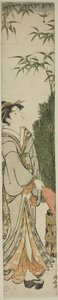 羽子板と羽根を演奏する芸者 作： Torii Kiyonaga