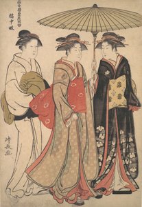 立花通りの芸者 1786年。 作： Torii Kiyonaga