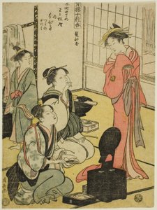 「せいろじっしゅう香」シリーズより 理髪室（かみべや） 作： Torii Kiyonaga