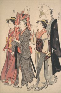 市川團十郎 5 世とその家族、1782 年。 作： Torii Kiyonaga