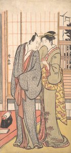 市川彌雄三世と淑女, ca. 1785年。