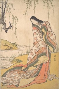 かんじょう: A Court Lady, ca. 1790年。 作： Torii Kiyonaga