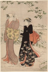 降雪後のまっちの丘 作： Torii Kiyonaga