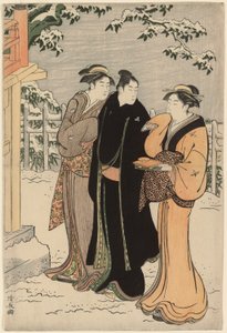 降雪後のまっちの丘 作： Torii Kiyonaga