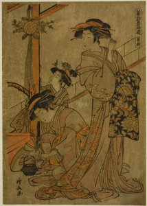 菖蒲の朝 連載「花くるわごせちのあそび」より 作： Torii Kiyonaga