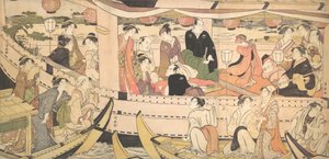 隅田川の遊覧船。 1788-90。