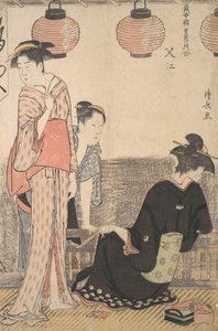 1783年、江戸の中洲の情景。 作： Torii Kiyonaga