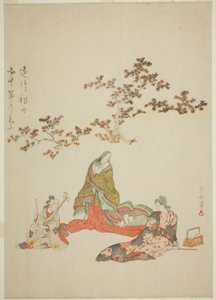 三代目岩井半四郎没後50年記念摺物 作： Torii Kiyonaga