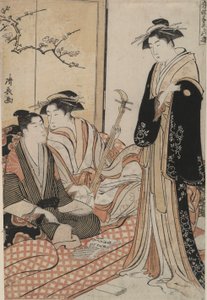 かっ?節の歌を教える: 音楽の娯楽 作： Torii Kiyonaga