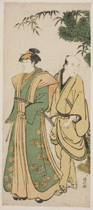 新年の挨拶回りをする三代目瀬川菊之丞と付き人たち