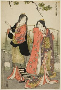 「風俗東錦」シリーズより須磨の塩水乙女 作： Torii Kiyonaga