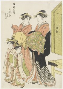 18世紀後半〜19世紀初頭の越前屋の遊女・勝山 作： Torii Kiyonaga