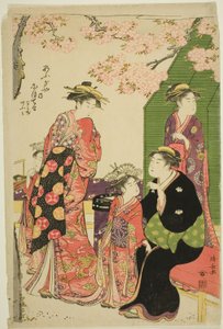 てぇ 校ｒ手さんｓ にオテル、 波路、 案ｄ お見 おｆ テェ 荻や 作： Torii Kiyonaga