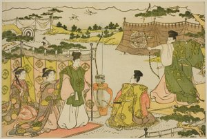 初弓道図鑑『彩色光の朝』より 作： Torii Kiyonaga