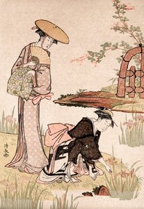 アイリスガーデン、c1775-1815。 作： Torii Kiyonaga