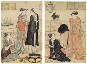 南十二講 六月 茶屋の夕涼み 作： Torii Kiyonaga
