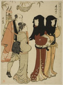 十二月（はるまちづき）連載「四季のおしゃれマンスリー聖地巡礼（風流式の月モード）」より 作： Torii Kiyonaga