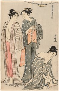 「風俗東錦」シリーズ 湯上がり三女 作： Torii Kiyonaga