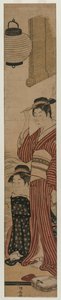 バルコニーの 2 つの芸者 作： Torii Kiyonaga
