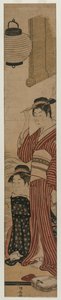 1782年、バルコニーに2人の芸者。 作： Torii Kiyonaga