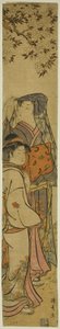 桜を見る二人の女性 作： Torii Kiyonaga