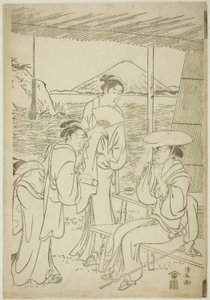 江ノ島への来訪者 作： Torii Kiyonaga