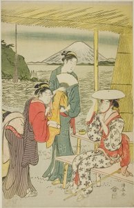 江ノ島への来訪者 作： Torii Kiyonaga