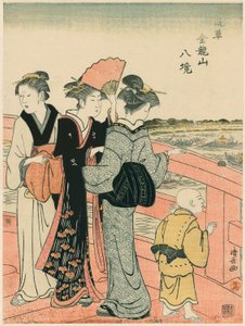 連載「浅草金龍山八景」より 吾妻橋から見た水まつり 作： Torii Kiyonaga