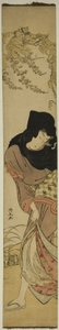 風に吹かれた藤の下の女 作： Torii Kiyonaga
