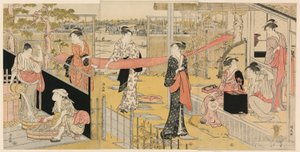 服を洗う女性 作： Torii Kiyonaga