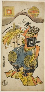 1733年正月（1733年）、市村座で上演された芝居『花房文心蘇我』で、二代目市川團十郎が蘇我十郎役を演じた。 作： Torii Kiyonobu II