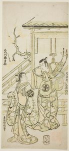 The Actors Otani Oniji I as Soga no Goro and Sanogawa Ichimatsu I as the sister of Yoshinaka in the play "Fuji no Yuki Mitsugi Soga," performed at the Nakamura Theater in the first month, 1746 作： Torii Kiyonobu II