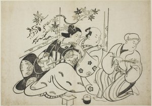 無題の 12 枚の版画シリーズからのプロのバフーン 作： Torii Kiyonobu I