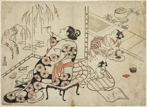 期間限定セール 花魁絵屏風、12のエロチックな版画のシリーズから 洋書
