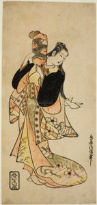 1721年正月（1721年）森田座で上演された芝居『にぎわい末広曽我』で大磯の虎を演じた初代市川門之助（？）