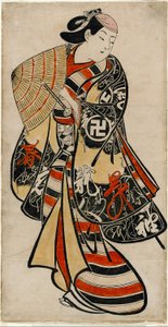 瀧井半之助（たきい はんのすけ）女形青年像 1707年頃（手彩色錦絵・竪大判