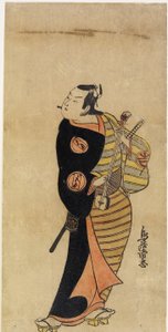 俳優市村武之治？ページ18のキチサバール、1718年（手塗りの木版画） 作： Torii Kiyotada