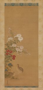 ウズラと秋の花 17世紀後半 作： Tosa Mitsuoki