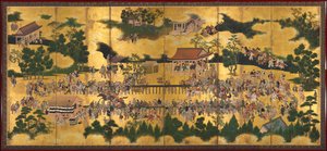 賀茂神社の競馬、1615-50。 作： Tosa School