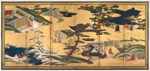 源氏物語の情景、1700 年代後半。 作： Tosa School
