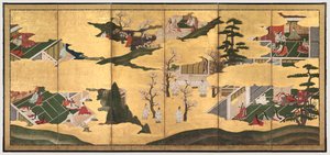 源氏物語の情景、1700 年代後半。 作： Tosa School