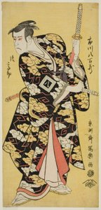 市川 やおぞ ッッｌ 員 テェ ろぇ おｆ フワ の 版ざえもん 重勝 作： Toshusai Sharaku