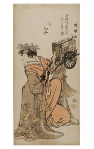 女形の歌舞伎役者瀬川菊之丞三世、1794～1795年頃（紙に木版画）