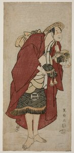 The Actor Sakata Hangoro III as the Groom Abumizuri no Iwazo in Koriyama, Actually Kurisaka Taro Tomonori (SAndai-me Sakata Hangoro no Koriyama no Umakata Abumizuri no Iwazo, jitsuwa Kurisaka Taro Tomonori) 作： Toshusai Sharaku