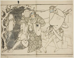 俳優の嵐竜三と八代目森田寛也 作： Toshusai Sharaku
