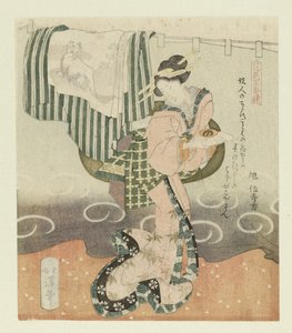 酒器を持つ女性 花を愛でるペンタプティク（連載タイトル） 花見ごばんつづき